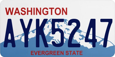 WA license plate AYK5247
