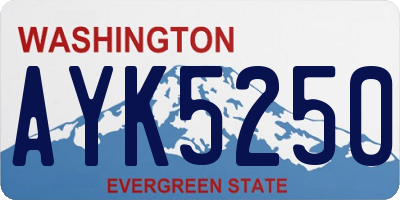 WA license plate AYK5250