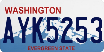WA license plate AYK5253