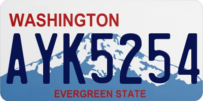 WA license plate AYK5254