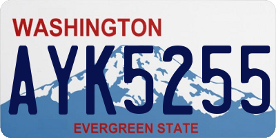 WA license plate AYK5255
