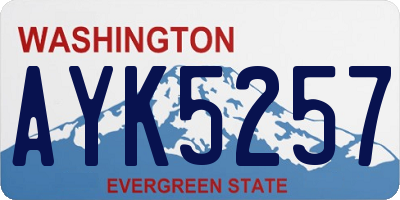 WA license plate AYK5257