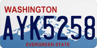 WA license plate AYK5258