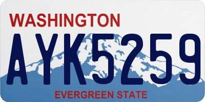 WA license plate AYK5259