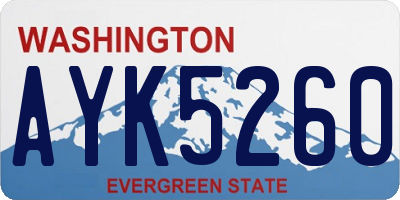 WA license plate AYK5260