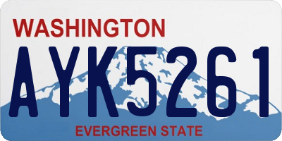 WA license plate AYK5261