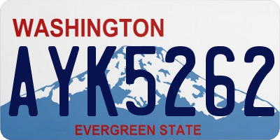 WA license plate AYK5262