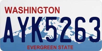 WA license plate AYK5263