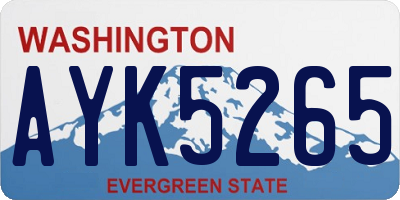 WA license plate AYK5265