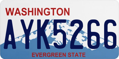 WA license plate AYK5266