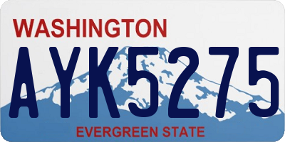 WA license plate AYK5275