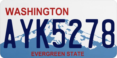 WA license plate AYK5278