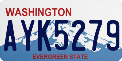 WA license plate AYK5279