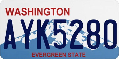 WA license plate AYK5280