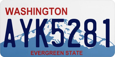 WA license plate AYK5281