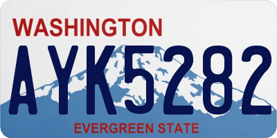 WA license plate AYK5282