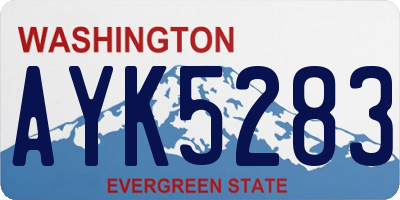 WA license plate AYK5283