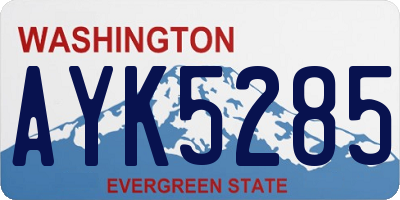 WA license plate AYK5285