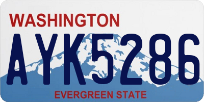 WA license plate AYK5286