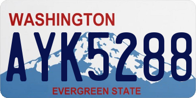 WA license plate AYK5288