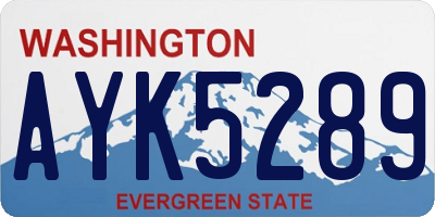 WA license plate AYK5289