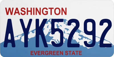 WA license plate AYK5292