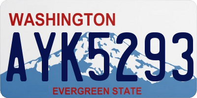 WA license plate AYK5293