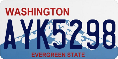 WA license plate AYK5298
