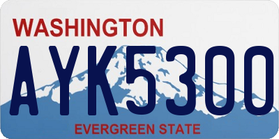 WA license plate AYK5300
