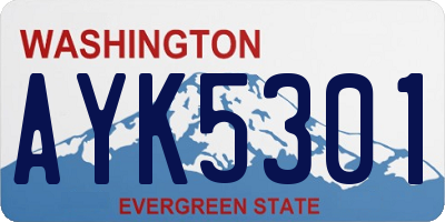 WA license plate AYK5301