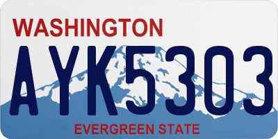 WA license plate AYK5303