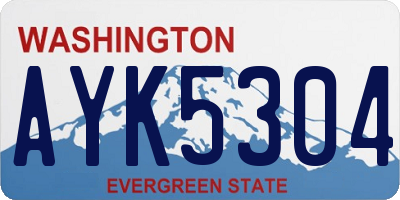 WA license plate AYK5304