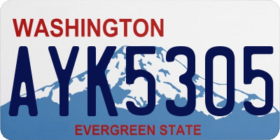 WA license plate AYK5305