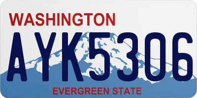 WA license plate AYK5306