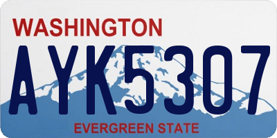 WA license plate AYK5307