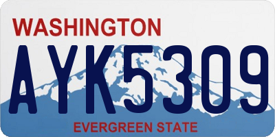 WA license plate AYK5309