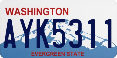 WA license plate AYK5311