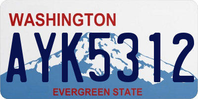 WA license plate AYK5312