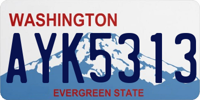 WA license plate AYK5313