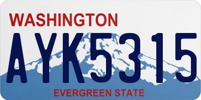 WA license plate AYK5315