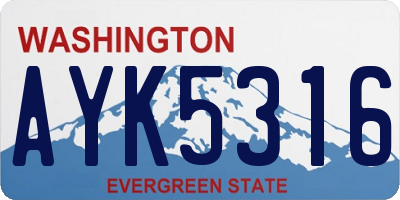 WA license plate AYK5316
