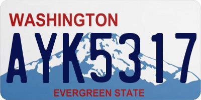WA license plate AYK5317