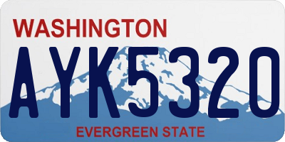 WA license plate AYK5320