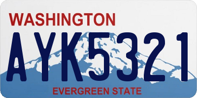 WA license plate AYK5321