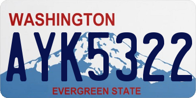 WA license plate AYK5322