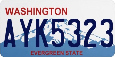 WA license plate AYK5323
