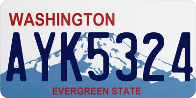 WA license plate AYK5324