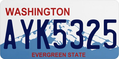 WA license plate AYK5325