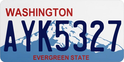 WA license plate AYK5327