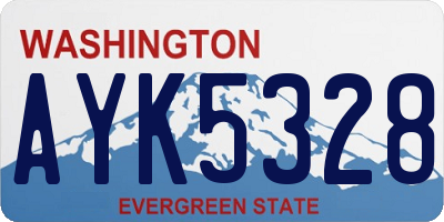 WA license plate AYK5328
